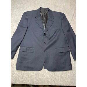 Kilburne and Finch Mens 46R Navy Blue 3 Button Blazer Suit Jacket